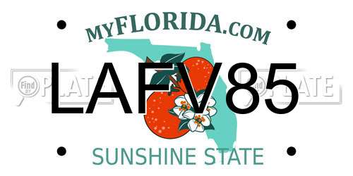 LAFV85 Florida License Plate