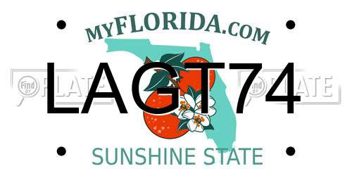 LAGT74 Florida License Plate