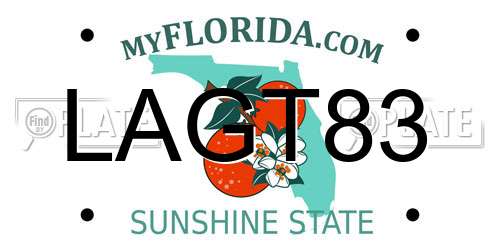 LAGT83 Florida License Plate