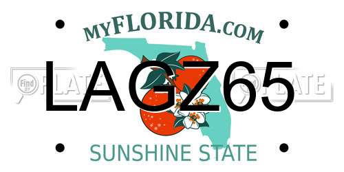LAGZ65 Florida License Plate