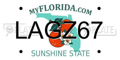 LAGZ67 Florida License Plate