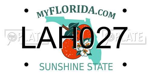 LAH027 Florida License Plate