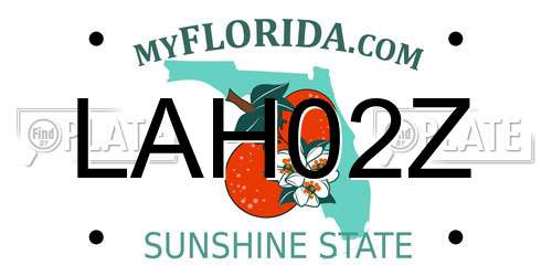 LAH02Z Florida License Plate