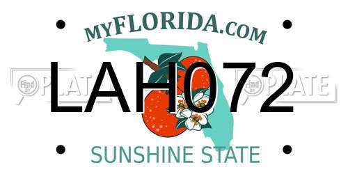 LAH072 Florida License Plate