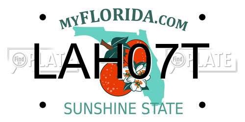 LAH07T Florida License Plate