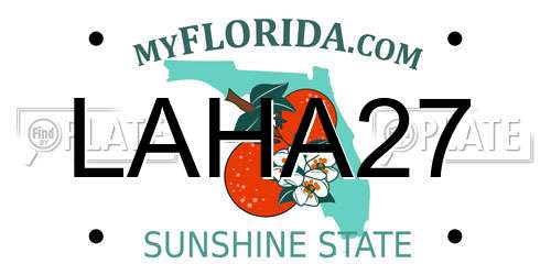LAHA27 Florida License Plate