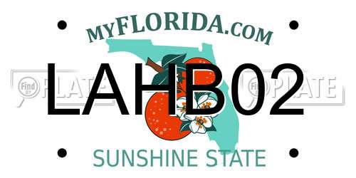 LAHB02 Florida License Plate