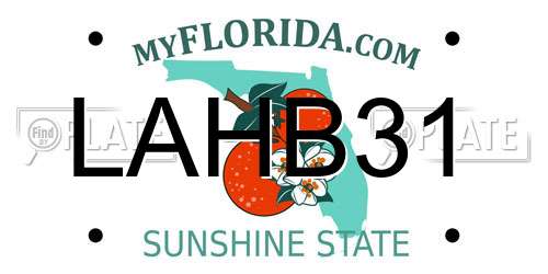 LAHB31 Florida License Plate