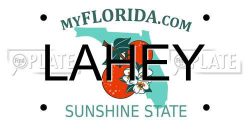 LAHEY Florida License Plate