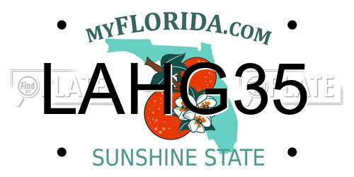 LAHG35 Florida License Plate
