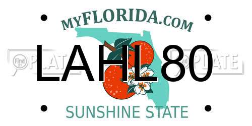 LAHL80 Florida License Plate