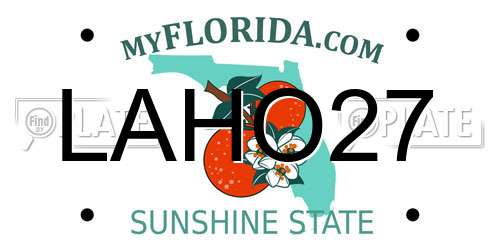 LAHO27 Florida License Plate