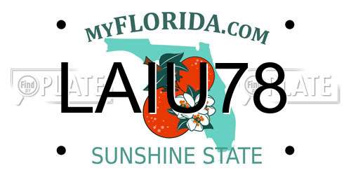 LAIU78 Florida License Plate