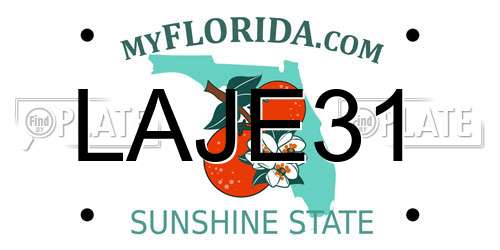 LAJE31 Florida License Plate