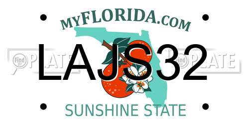 LAJS32 Florida License Plate