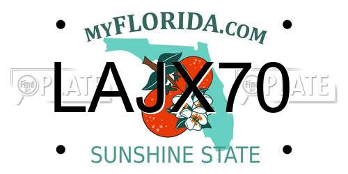 LAJX70 Florida License Plate