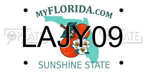 LAJY09 Florida License Plate