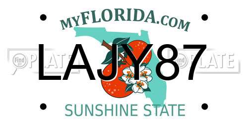 LAJY87 Florida License Plate