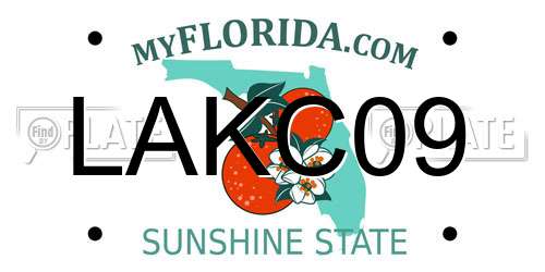 LAKC09 Florida License Plate