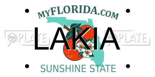 LAKIA Florida License Plate