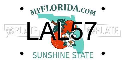 LAL57 Florida License Plate