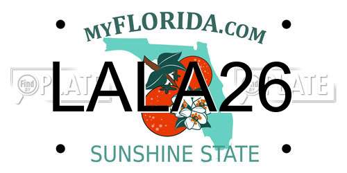 LALA26 Florida License Plate