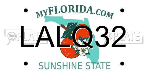 LALQ32 Florida License Plate