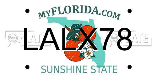 LALX78 Florida License Plate