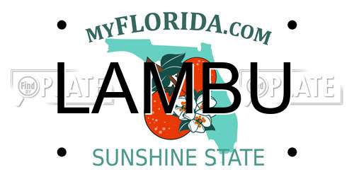 LAMBU Florida License Plate