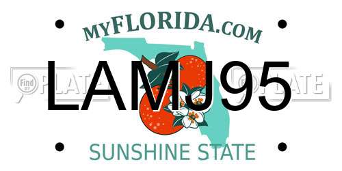 LAMJ95 Florida License Plate