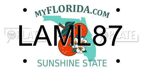 LAML87 Florida License Plate