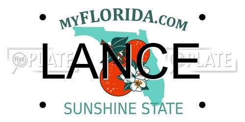 LANCE Florida License Plate