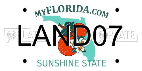 LAND07 Florida License Plate