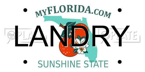 LANDRY Florida License Plate