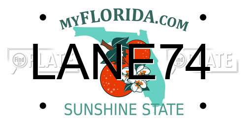 LANE74 Florida License Plate