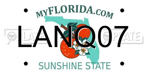 LANQ07 Florida License Plate