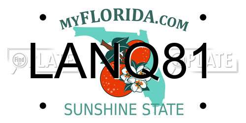 LANQ81 Florida License Plate