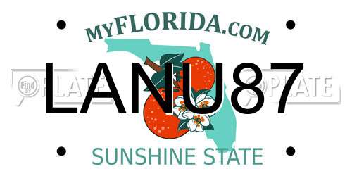 LANU87 Florida License Plate