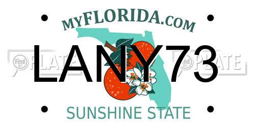 LANY73 Florida License Plate
