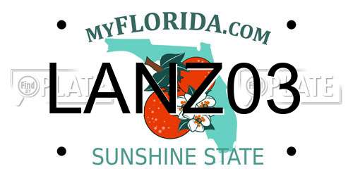 LANZ03 Florida License Plate