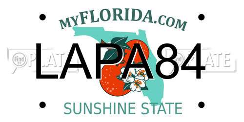 LAPA84 Florida License Plate