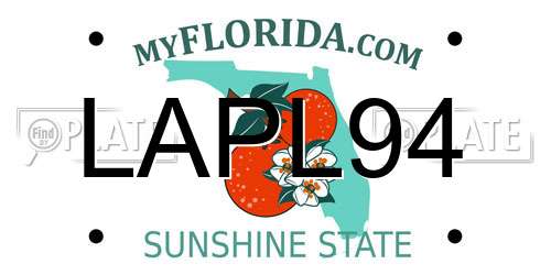 LAPL94 Florida License Plate