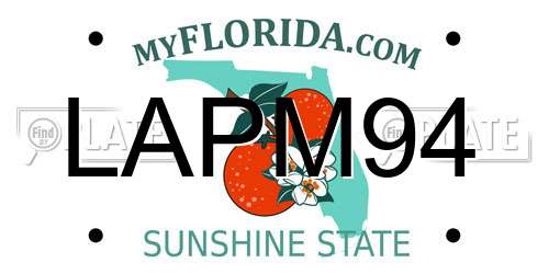 LAPM94 Florida License Plate