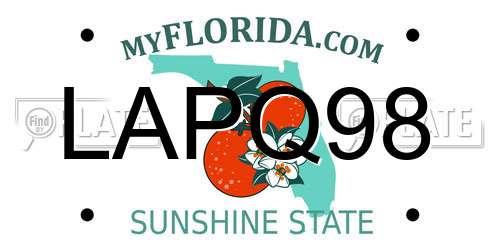 LAPQ98 Florida License Plate