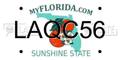 LAQC56 Florida License Plate