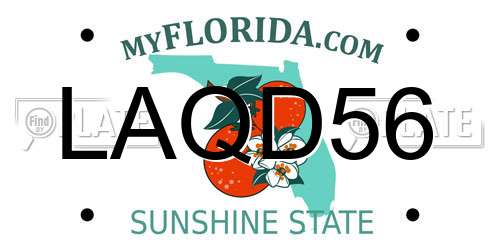 LAQD56 Florida License Plate
