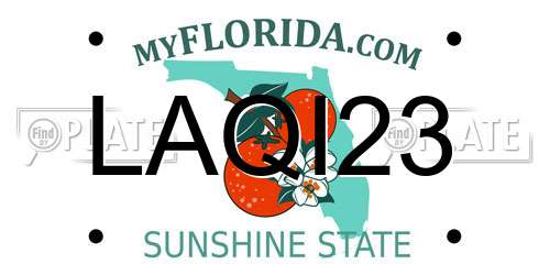 LAQI23 Florida License Plate