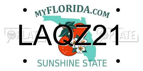 LAQZ21 Florida License Plate