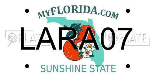 LARA07 Florida License Plate