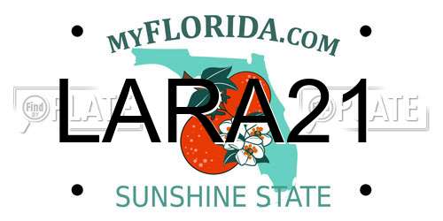 LARA21 Florida License Plate